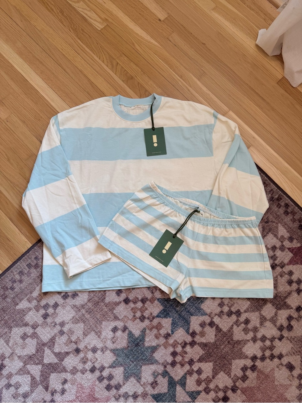 Daily Drills Striped Long Sleeve & Micro Shorts, XS/S